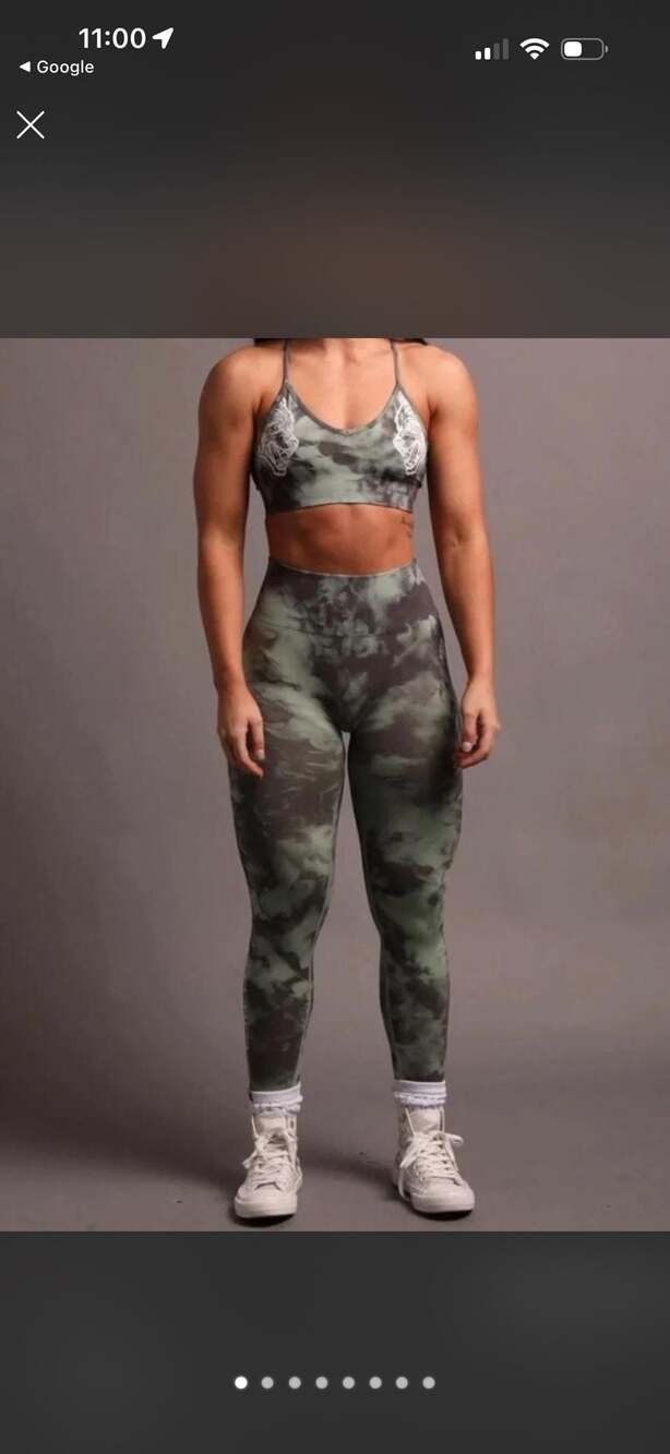 Darc Sport Everson Seamless Leggings in Green Marble Tie-Dye